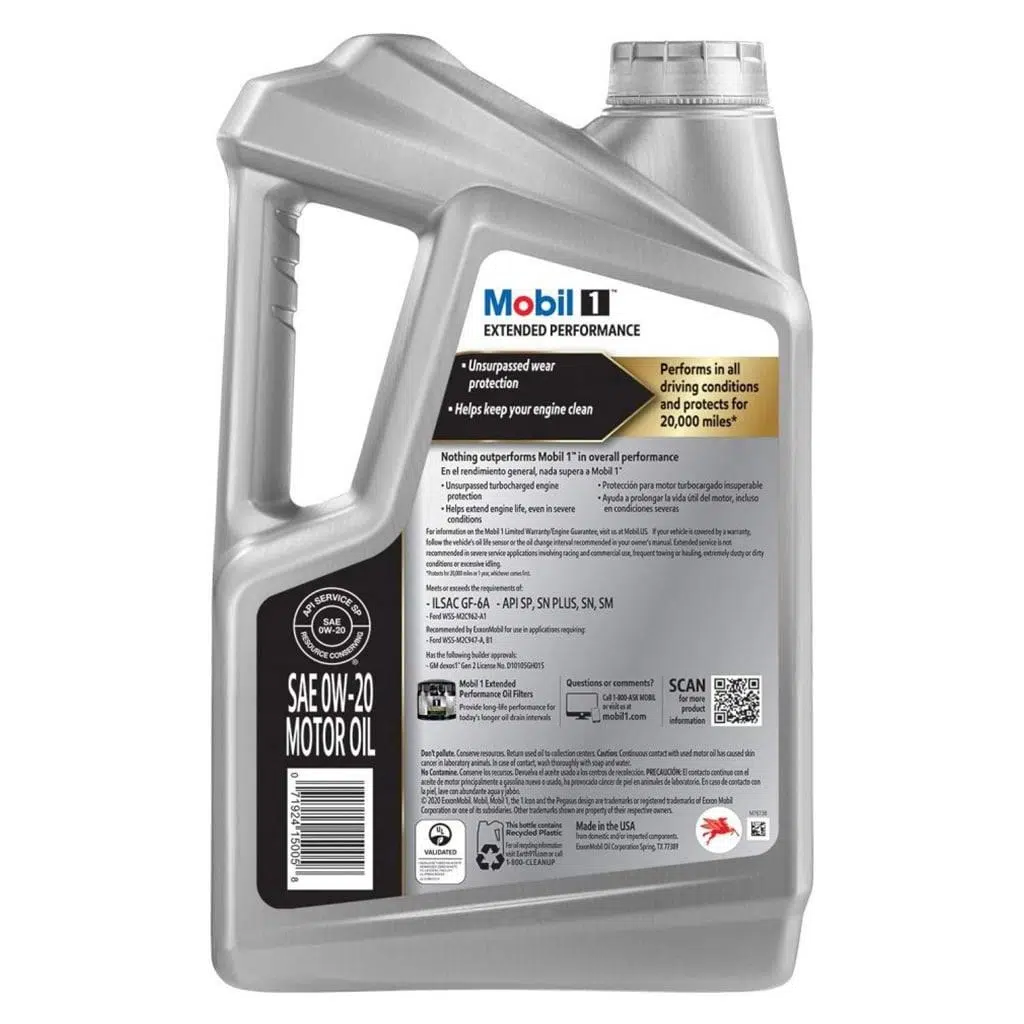 MOBIL1 EXTENDED PERFORMANCE 0W-20 FULL SYNTHETIC 4.73L - Image 2